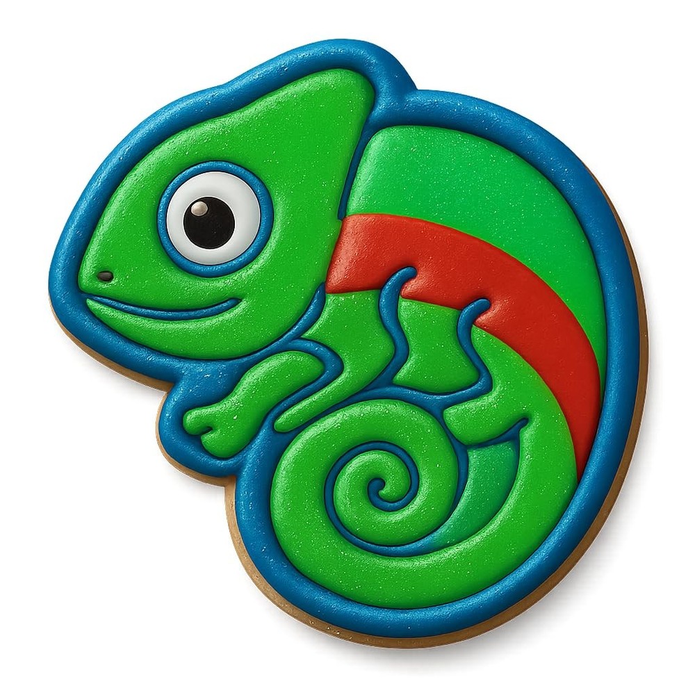 Clever Chameleon Cookie Cutter 4x3.2" Fun Baking Design