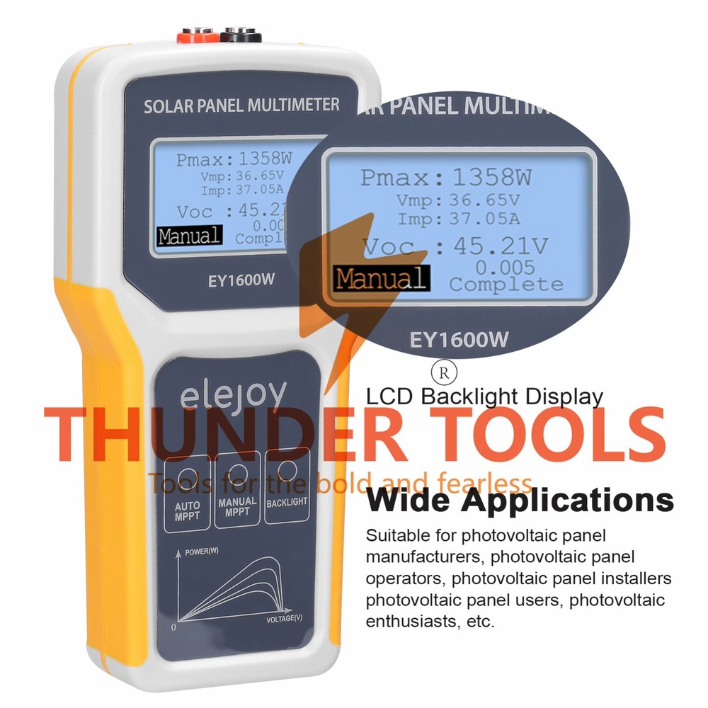 Thunder Tools 1600W Photovoltaic Panel Multimeter Solar Panel MPPT Tester