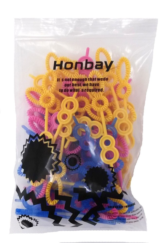 Honbay 50pcs Colorful Multihole Bubble Wands
