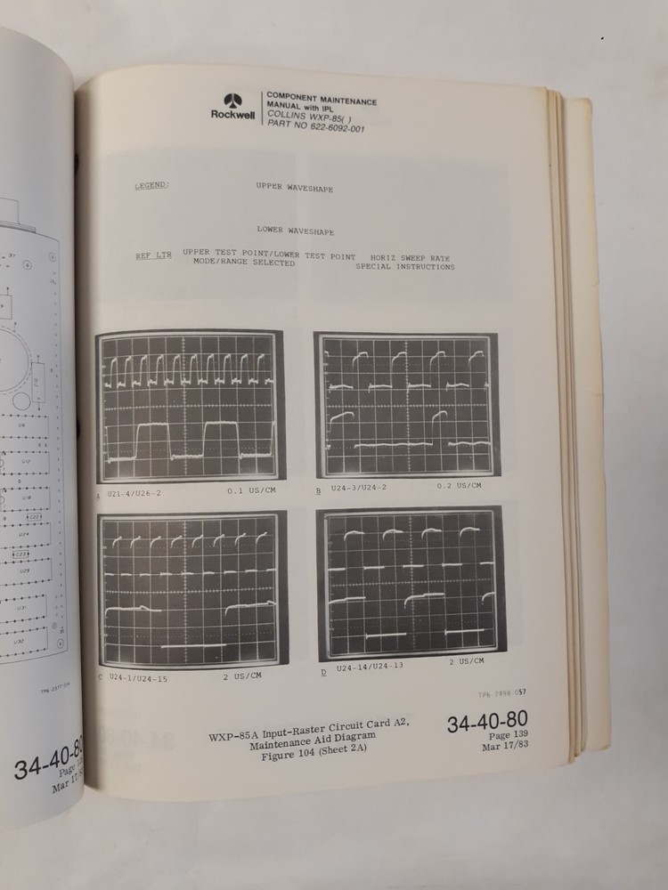 Collins WXP-85( ) Weather Radar Panel Component Maintenance Manual Original