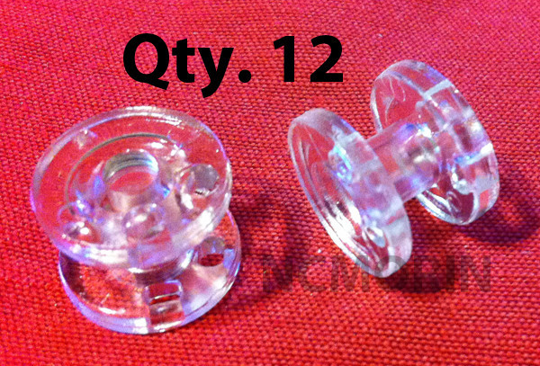 Qty 12 pieces RV Cord Tension Hold Down Pleated Shade Blind Tensioner - Clear