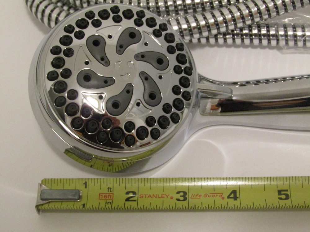 Modified Waterpik High Pressure Shower Head Hand Held 6 Pattern Settings Chrome