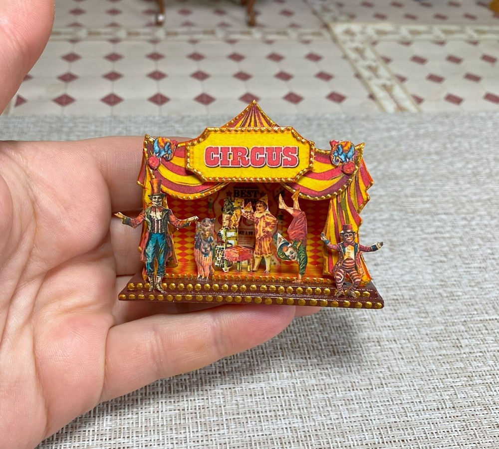 Puppet Circus. 1:12 Scale. Puppet Theater. Handmade