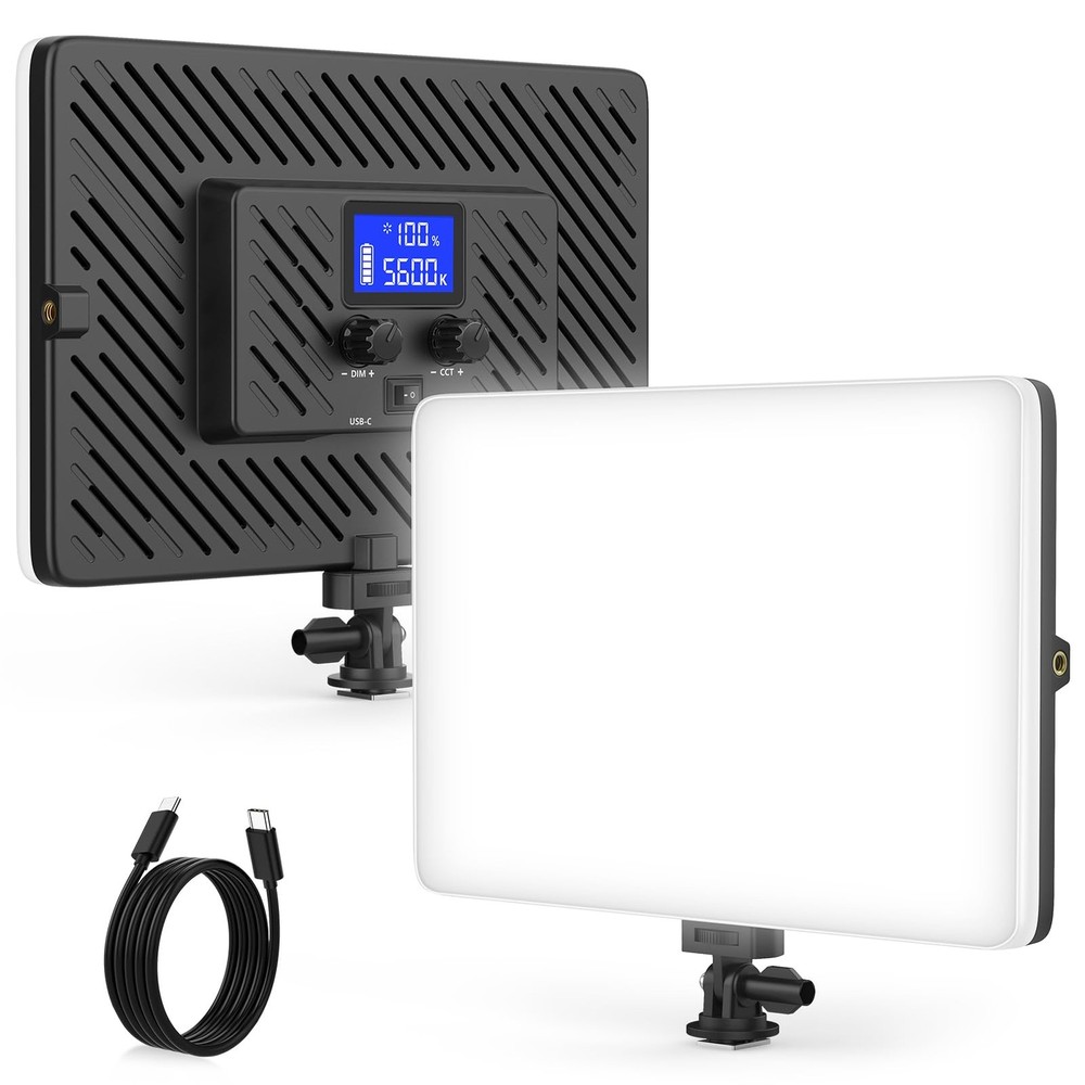 Unicucp LED Video Light Panel, 20W Photography Lighting Portable Soft Light B...