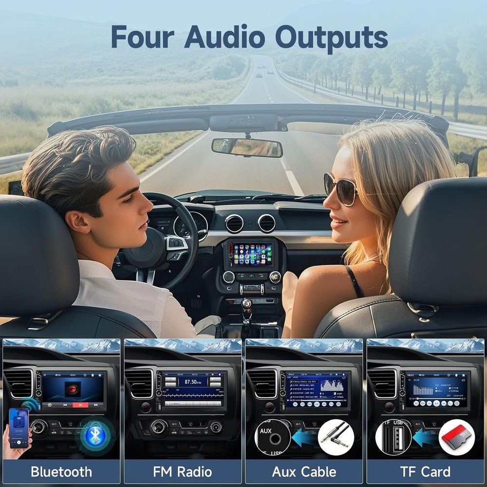 Advanced 7-Inch Touchscreen Car Stereo with AUX Input & Remote Control Features