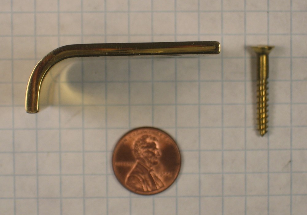 RAJACK #727 EDGE PULL, 2" WIDTH, 1/8" THICKNESS, SOLID BRASS, POLISHED FINISH