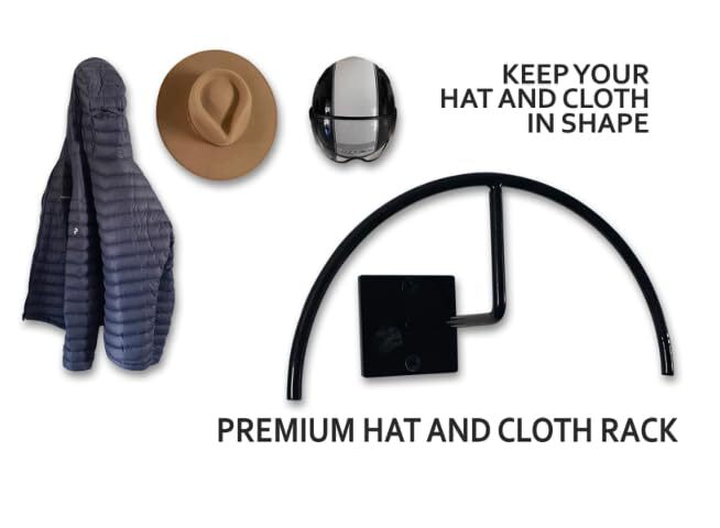 Hat Rack - 4 Pcs - Wall Mounted Display Rack- Multifunctionnal Helmet Rack- B...