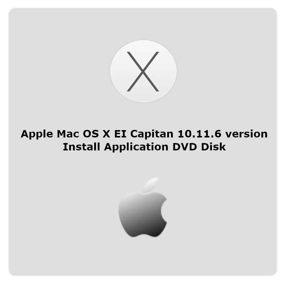 Apple Mac OS X EI Capitan 10.11.6 version install application DVD disk