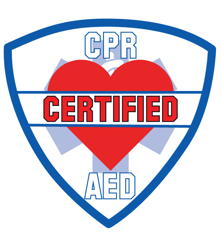 REFLECTIVE CPR AED CERTIFIED FIRE HELMET STICKER 2"