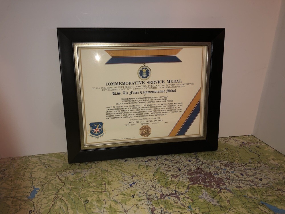 U.S. AIR FORCE COMMEMORATIVE MEDAL CERTIFICATE ~ Type 1
