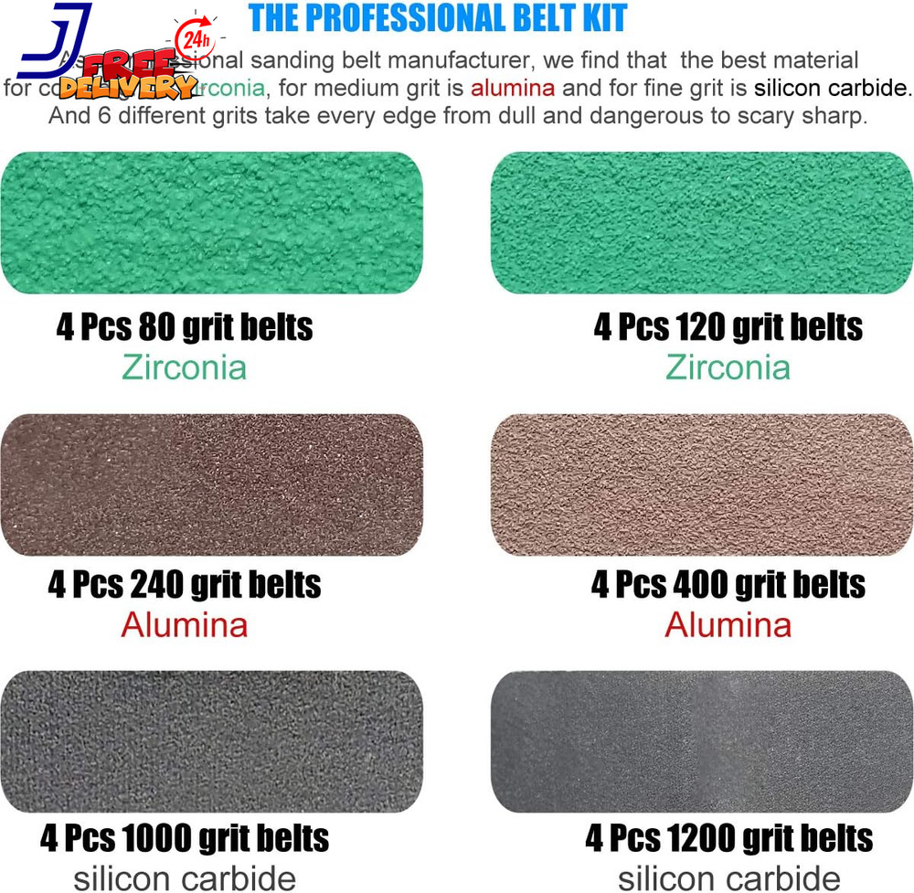 24 Pack 1/2" X 10" Replacement Sharpener Sander Belt Kit for Work Sharp WSCMB Co