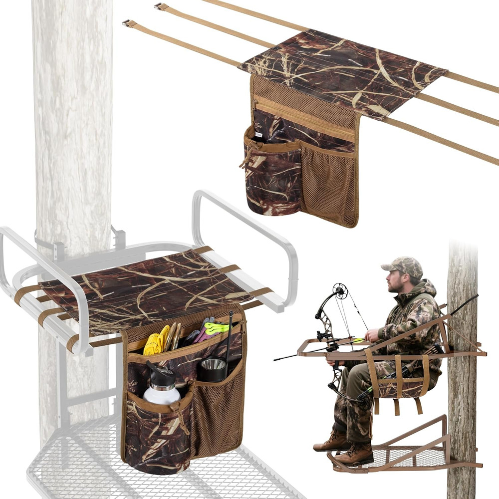 Universal Tree Stand Seat Replacement with 3 Pockets, Adjustable Tree Stand Seat