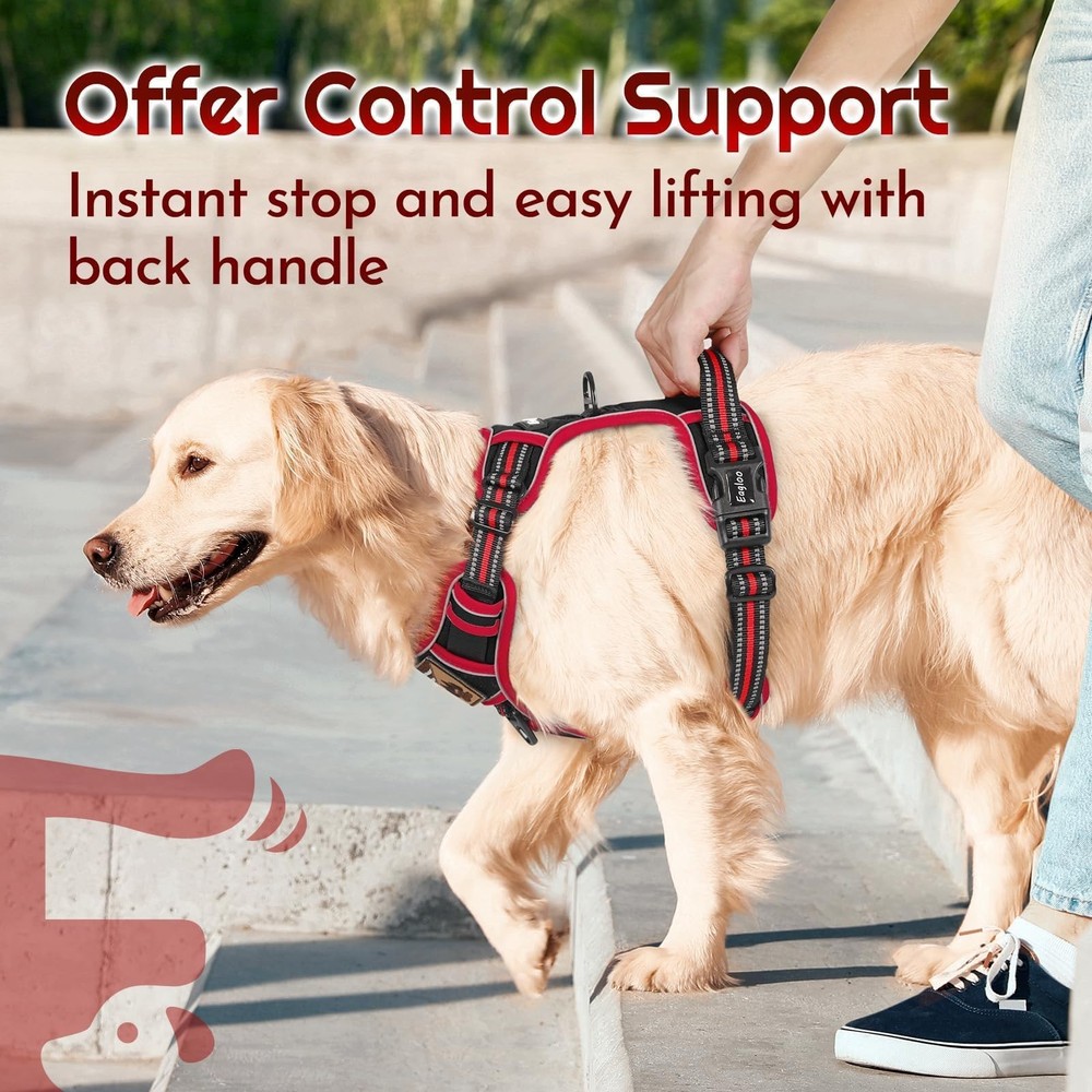 Dog Harness Small Sized, Easy Wearing with 3 Buckles, Adjustable No Pull Pet ...
