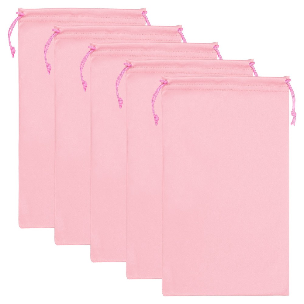 Ski Goggle Bag, 5 Pcs Soft Microfiber Drawstring Pouch, 15cmx25cm, Pink
