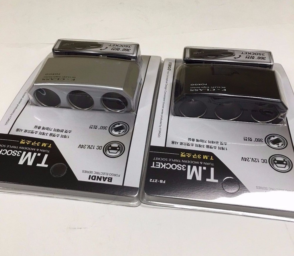 3 SOCKET ROTATING CIGARETTE LIGHTER  SPLITTER CHARGER ADAPTER ASK-FB-272