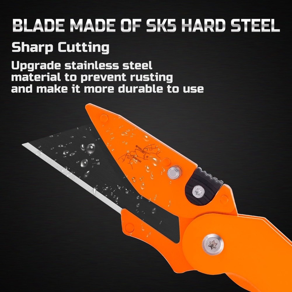 6-Pack Folding Utility Knife Set - Quick-Change Box Cutter for Versatile Use