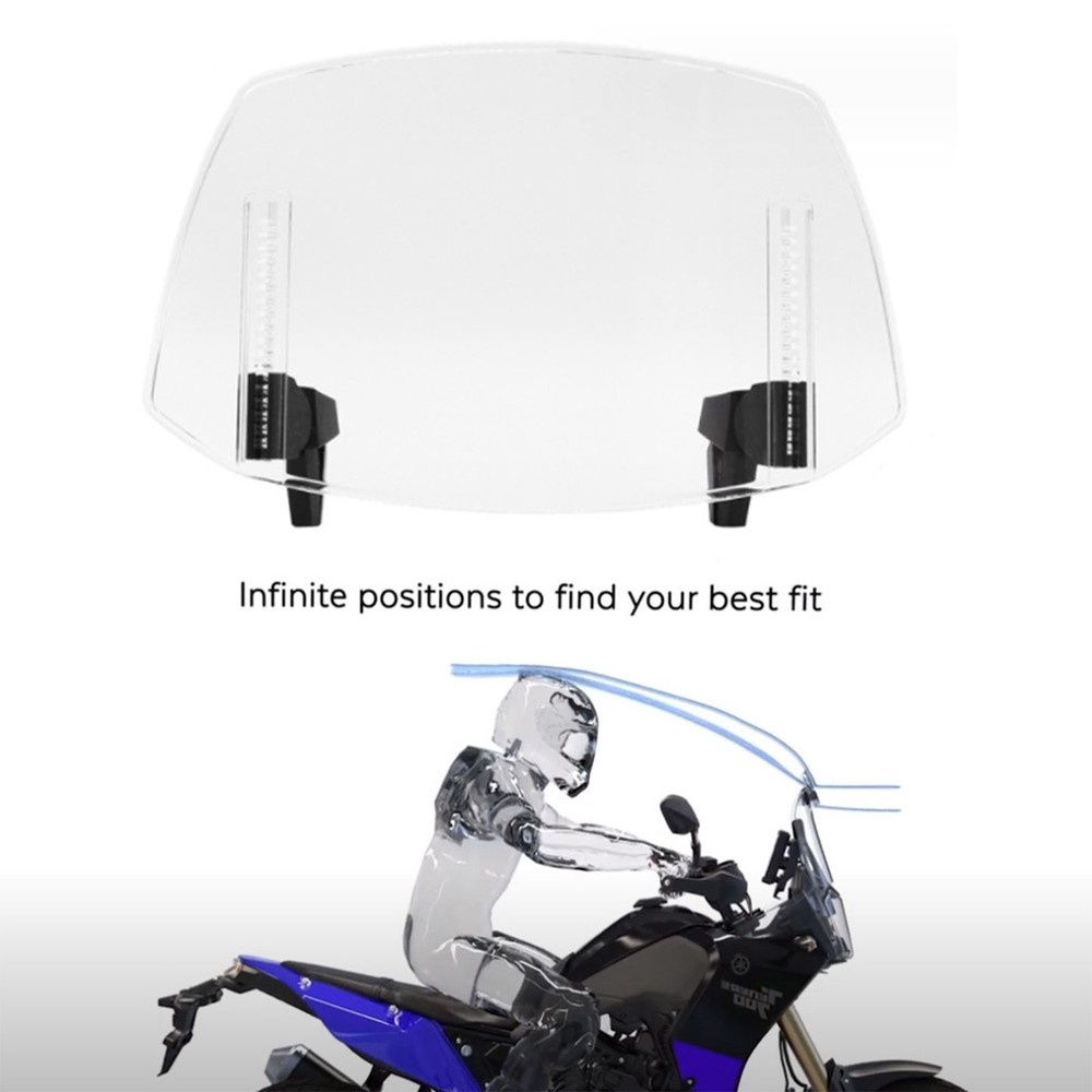 Motorcycle Extension Windscreen Deflector Adjustable Clip-on Win ZLAN