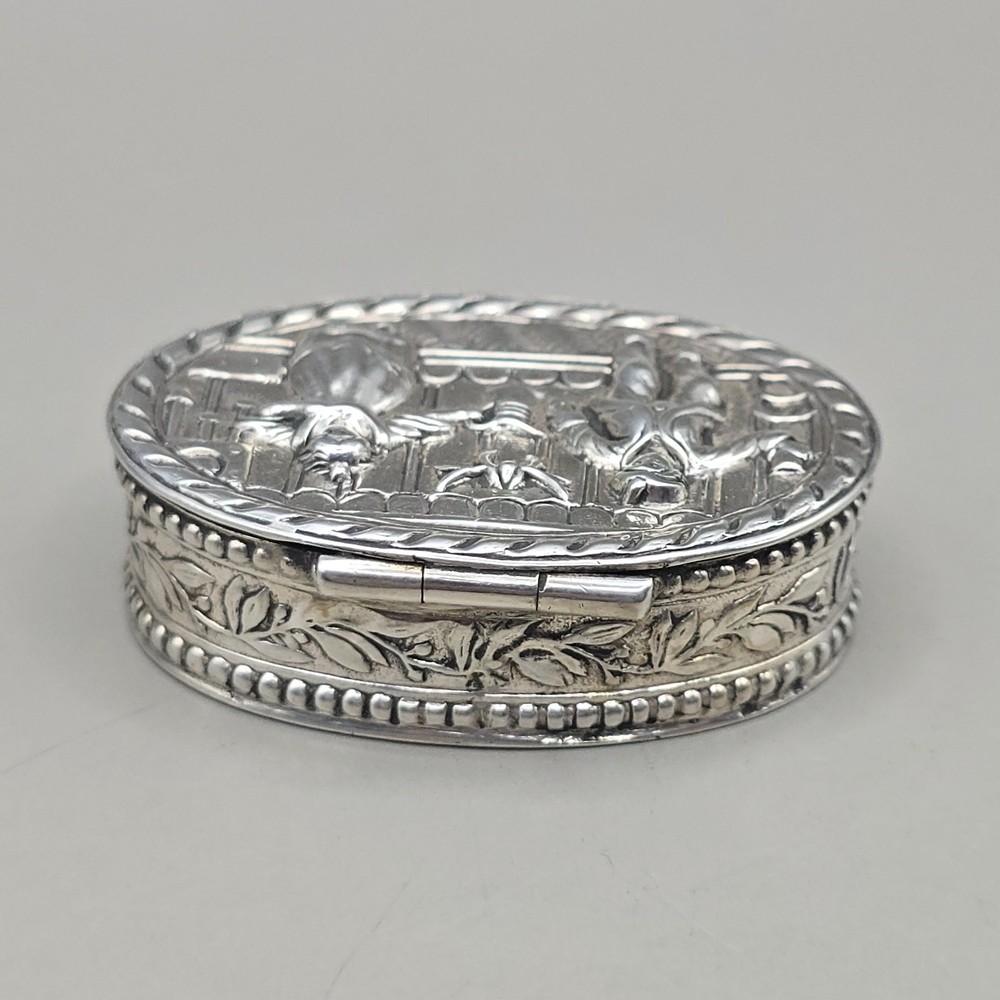 Antique Dutch 800 Silver Pill Box Snuff Box