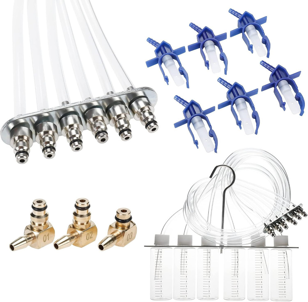 Cylinder Diesel Injector Flow Meter Bundle Diesel Engine Compression Tester Tool