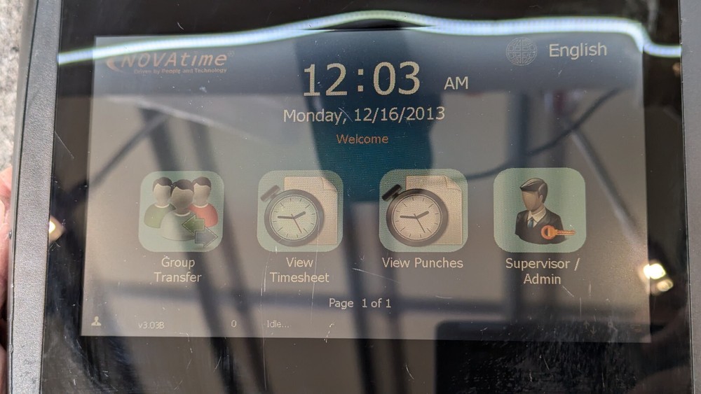 Novatime NT7000 Card Reader Time Clock { Powered On Tested }