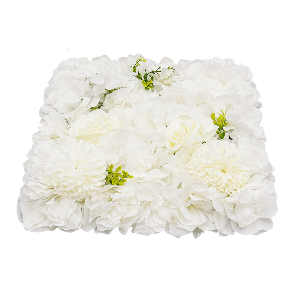 3D Flower Wall Panel-12pcs Artificial Flower Wall Background Silk Rose Wedding