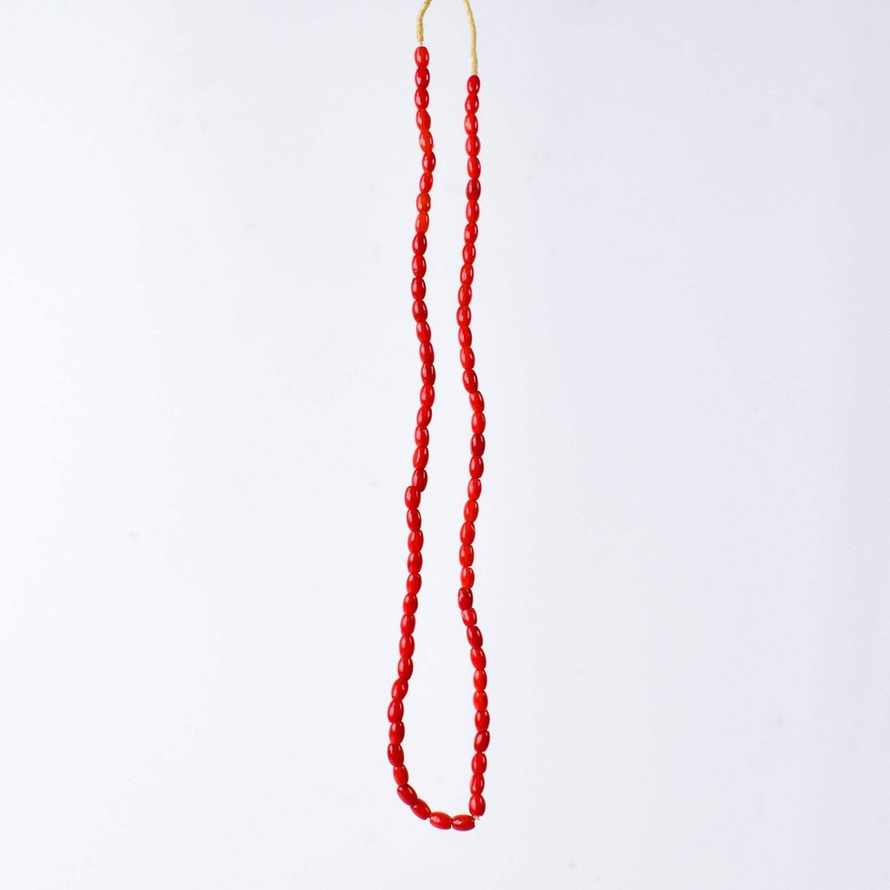 Bohemian Rice Molded Red Trade Beads