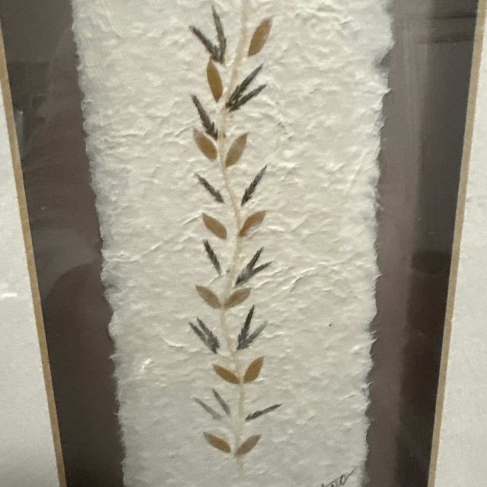 2 Pressed Flower frames 11.5"x 7 Botanical Nature signed