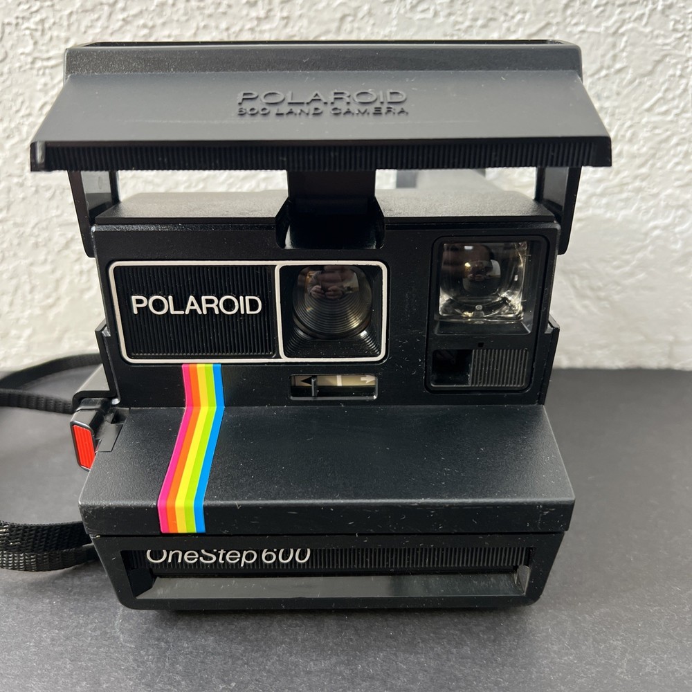 Vintage Polaroid Camera One Step 600 Land Instant Rainbow Stripe Tested