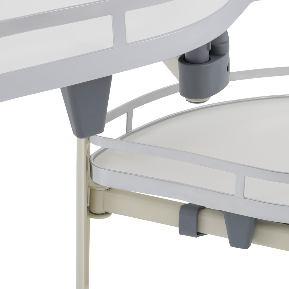 2-tier White Blind Corner Cabinet Left Blind Corner Cabinet Pull-out Organizer