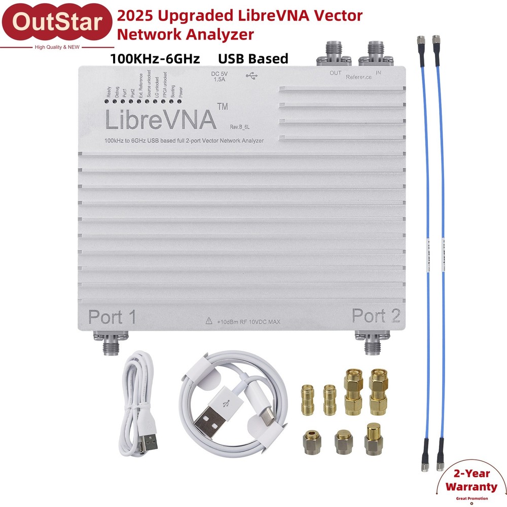 2025 Upgraded LibreVNA 100KHz-6GHz USB Based Full 2-Port Vector Network Analyzer