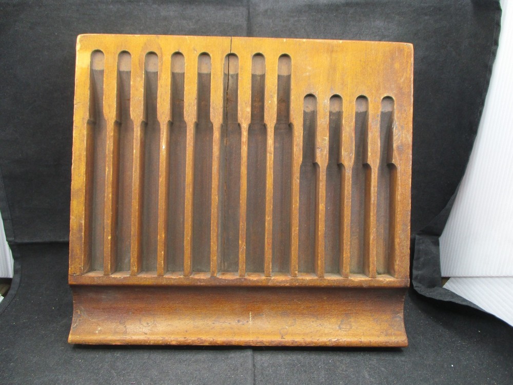 Antique Wood Divided Tray - Organizer - Holder For Drill Bits -Tools -?