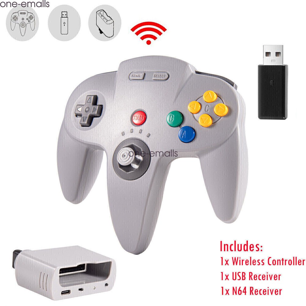 Wireless N64 Controller for Nintendo 64 Console PC Windows Switch w/ Rumble Pak.