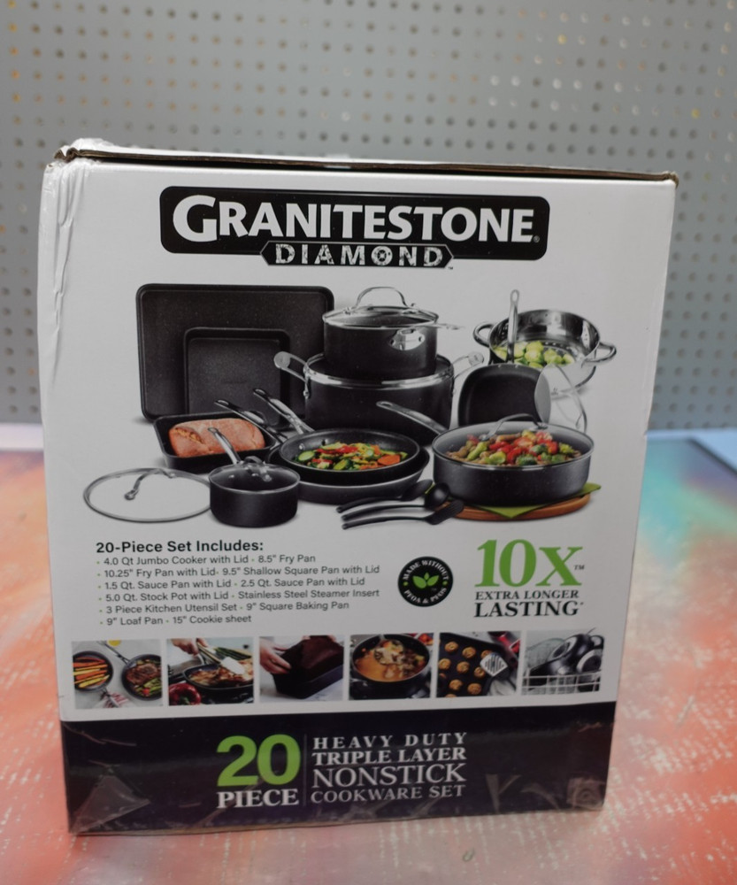 Granitestone Diamond 20 Pc Heavy Duty Triple Layer Nonstick
