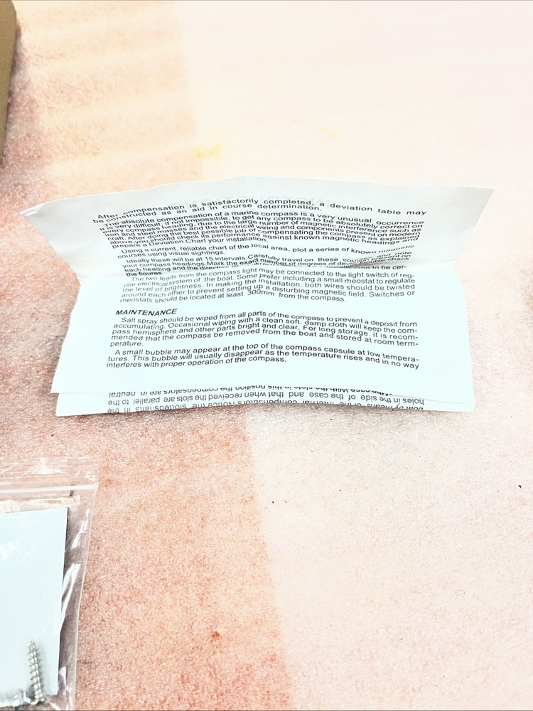 Boat Compass With Mounting Bracket Open Box