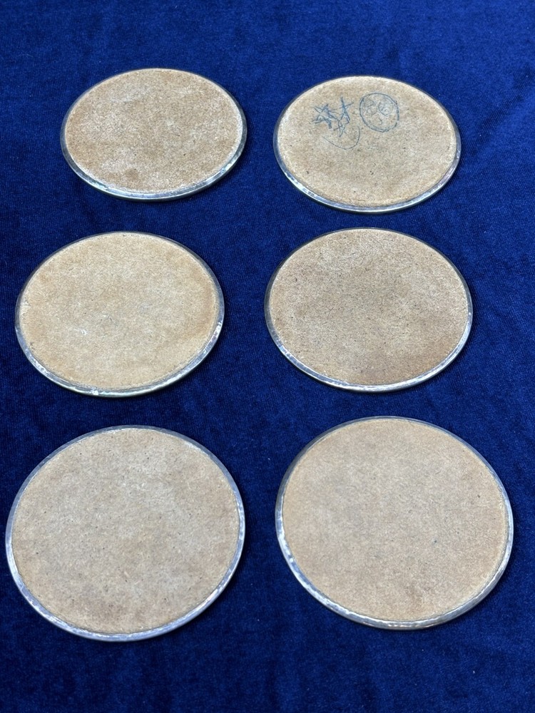Alpha Plate Silver Plated Bottle Coasters