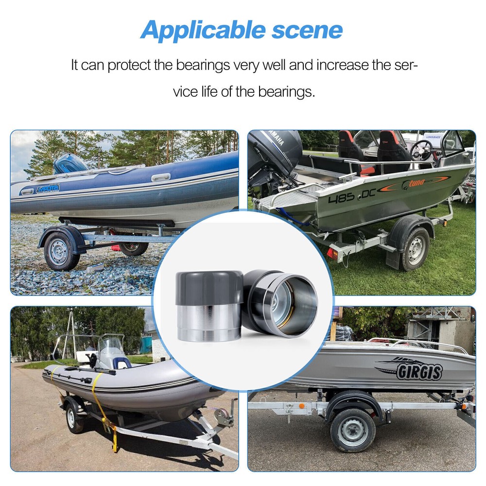2PCS Wheel Bearing Buddy 1.98 Inch Bearing Protectors Chrome For Trailer Boat