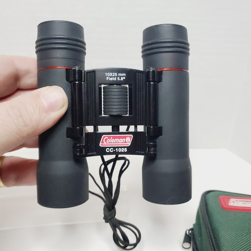 Coleman 10x25 compact binoculars with case cc-1025 Mini Adjustable