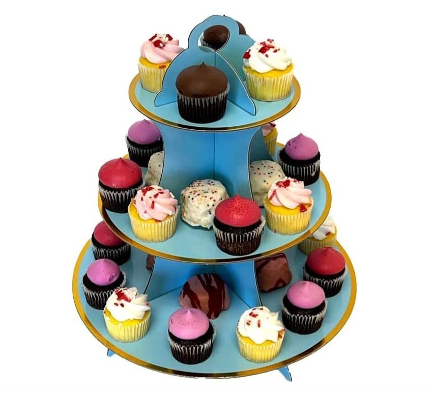Blue Cupcake Stand, 3 Tier Cupcake Stand