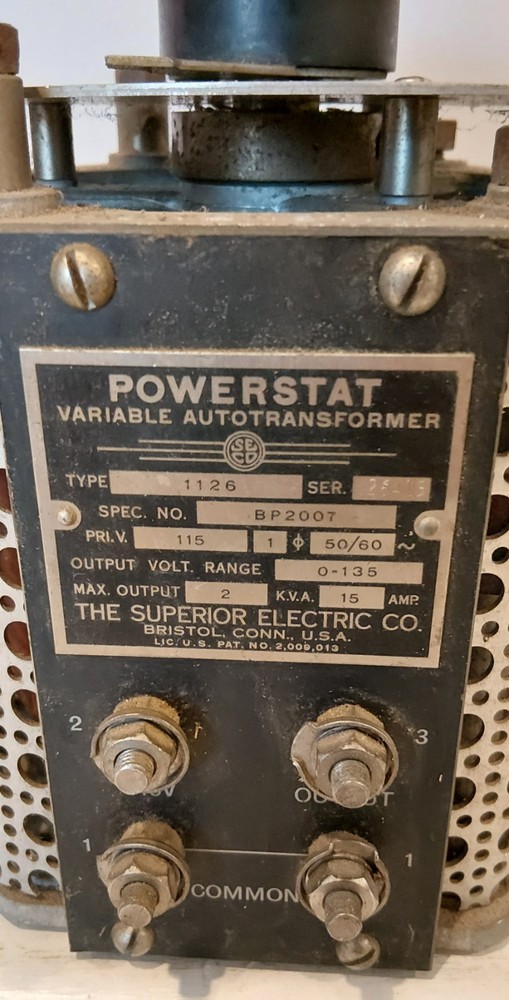 Superior Electric PowerStat Variable Auto Transformer Model 1126