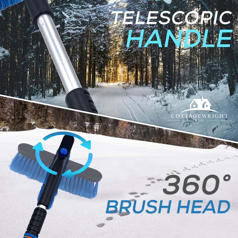 Ice Scraper for Car Snow Brush Van Window Telescopic Extendable Windshield