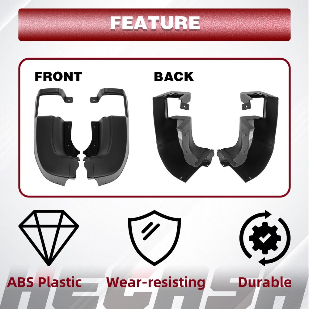 HECASA Rear Bumper Side End Cap Cover Compatible Right & Left Side, black