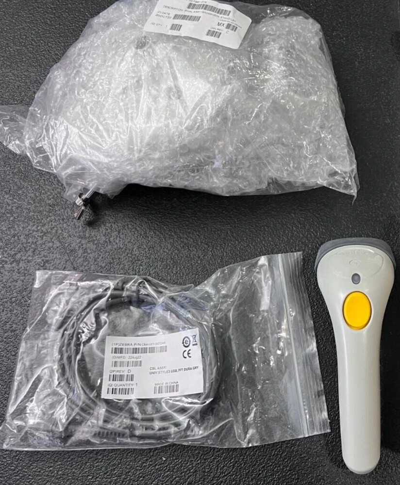 Zebra LS1203 Handheld Barcode Scanner & Stand PLUS USB CABLE