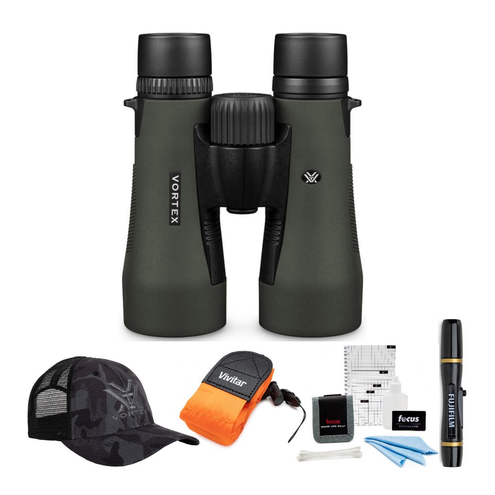 Vortex Diamondback 10x50 Binocular Vortex Cap Accessory Bundle