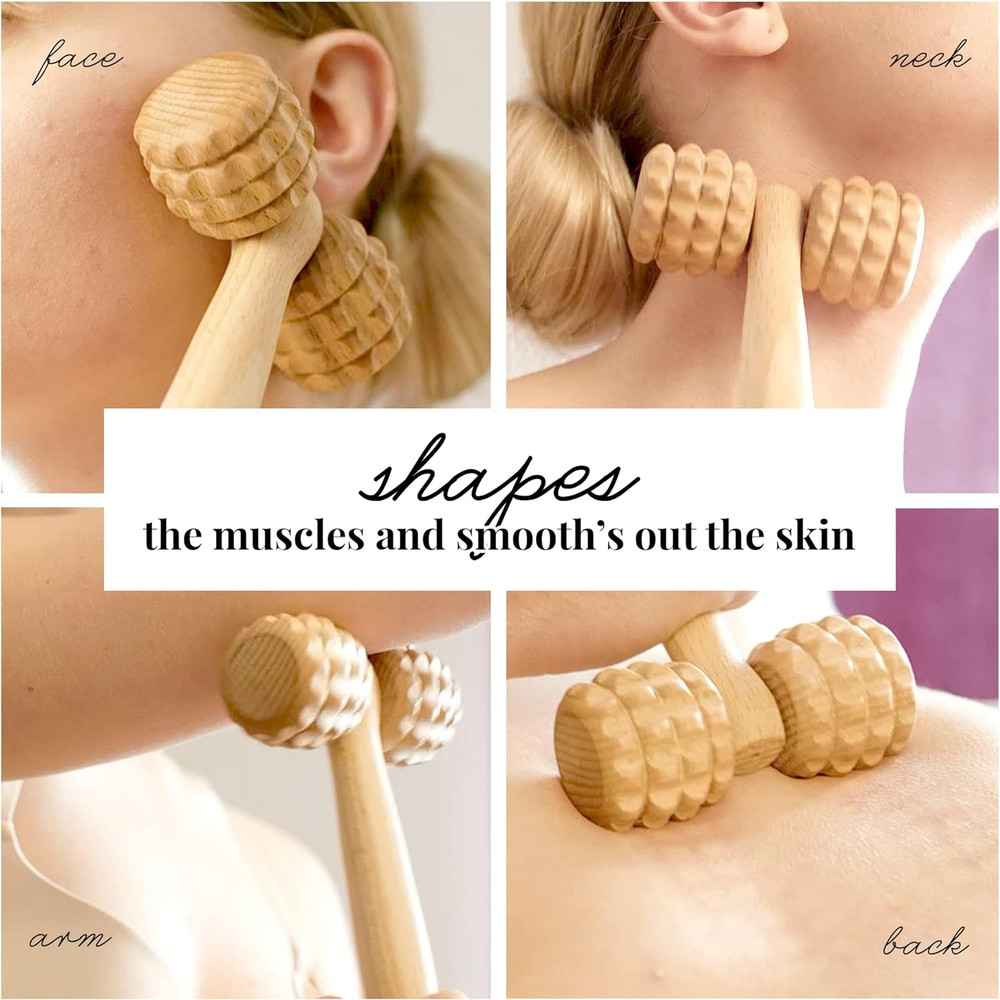 Tuuli Accessories - T-Shape Massage Roller, Body and Face Roller, Multi-Function