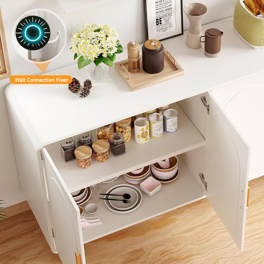 60" Sideboard Buffet Cabinet Large Credenza Storage Modern Console Table NEW