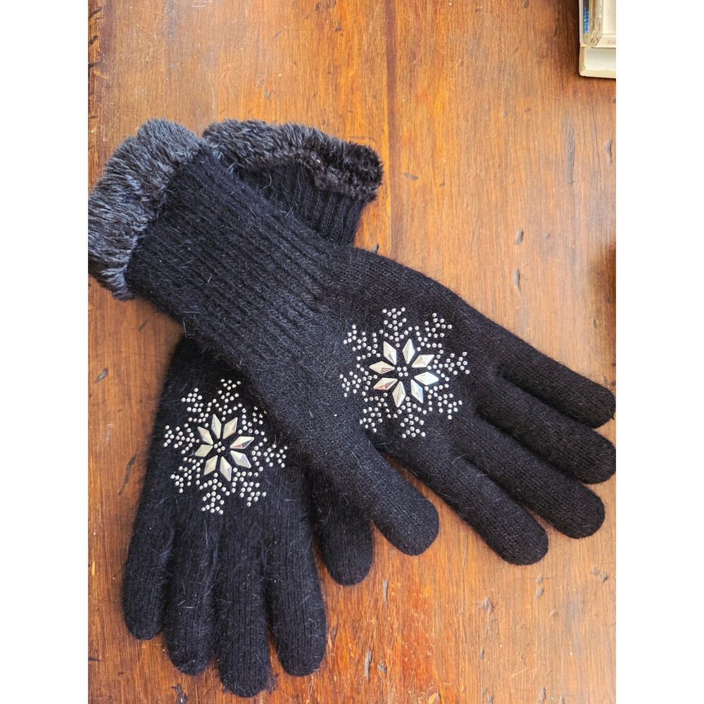 New warm plush lined encrusted gloves