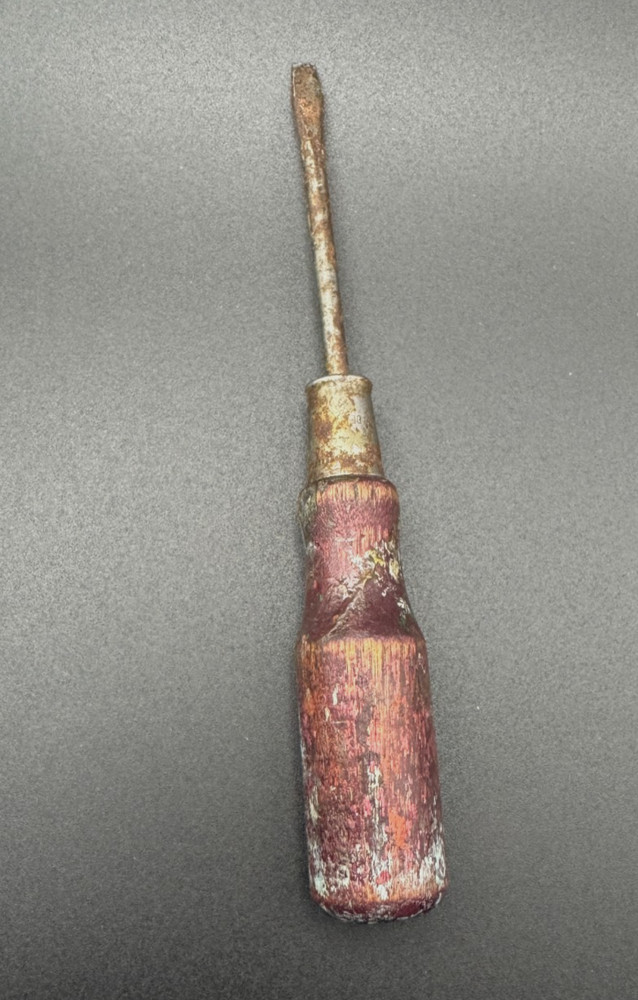 Vintage Wood Handle Flat Head Screwdriver