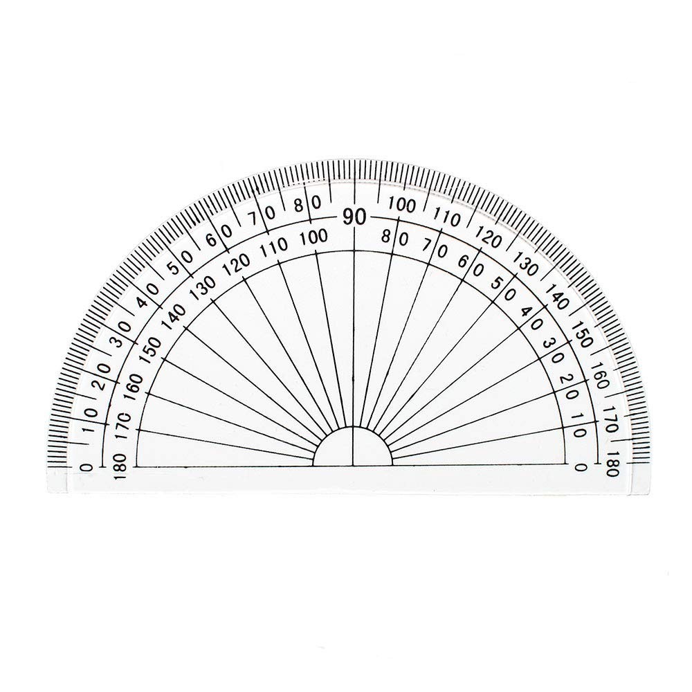 2 PCS Plastic Protractor 4 Inch Student Math Clear Protractors