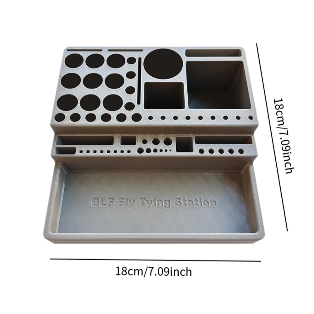 Strong Brown ABS Fly Tying Caddy with many Compartments
