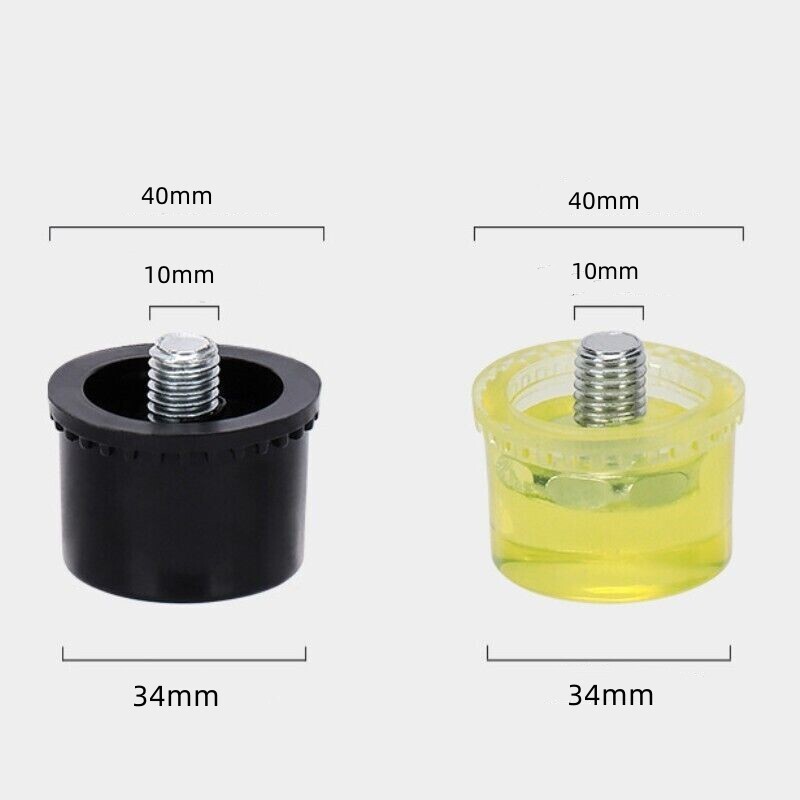 1Pair 40mm Diameter Mallet Hammer Replacement Striking Head Tip, Yellow Black